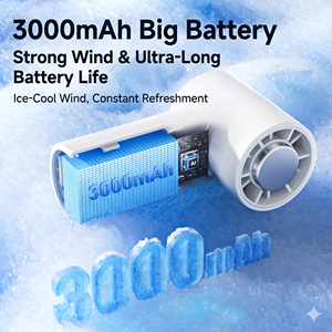 พัดลมพกพาแบบชาร์จ USB พัดลมระบายความร้อนแบบคลิปขนาดเล็ก พัดลมมือถือขนาดเล็ก พัดลมแบบคลิปพกพาพร้อมจอแสดงผล LED สำหรับการเดินทาง - Product Image 2
