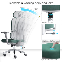 Chaise de bureau moderne de direction ergonomique, dossier complet, chaises de bureau en tissu de luxe à hauteur réglable
