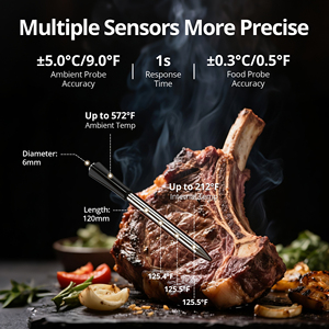 Termómetro Inalámbrico para Carne INKBIRD INT-12E-BW, WiFi 5G y Bluetooth 5.4, Conexión Dual, 2 Sondas con 5 Sensores - Product Image 3