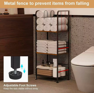 3-Tier Freestanding <b>Corner</b> Iron Rectangle Towel Rack for Bathroom Multi-Purpose Bath & Home Storage Rack - Product Image 2