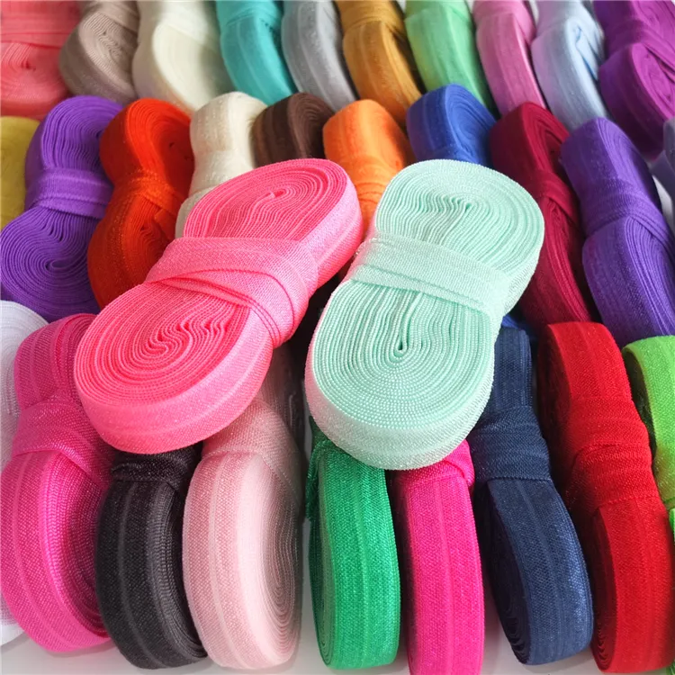 5 Yards/bundle Fold oltre Elastico Nastro FOE Cucito Del Merletto Abbigliamento Accessori Per Capelli Legame Elastico