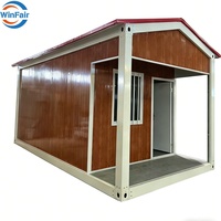 WinFair Chili Conteneur de bureau préfabriqué mobile et portable à toit triangulaire, maison conteneur de 20 pieds avec véranda, à vendre