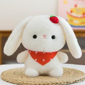 8インチのぽっちゃりしたおしゃれなウサギのぬいぐるみ、結婚祝い、ウサギのフルーツぬいぐるみ、PPコットン製、クレーンゲームの景品 - Product Image 1
