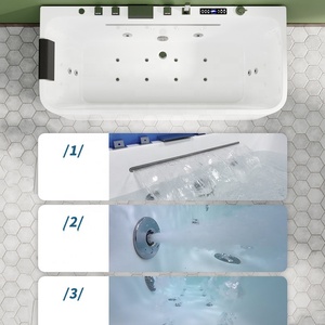 อ่างอาบน้ำอะคริลิคแบบตั้งพื้นพร้อมระบบนวดด้วยน้ำวนสำหรับวิลล่า สีขาว อ่าง<span class=keywords><strong>จา</strong></span><span class=keywords><strong>กุ</strong></span><span class=keywords><strong>ซ</strong></span><span class=keywords><strong>ซ</strong></span>ี่ อ่างอาบน้ำพร้อมฝักบัวในตัวพร้อมน้ำตก - Product Image 4