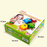 Jeu de blocs en bois Montessori EDULAND pour enfants, tortue, colonne de formes, jeu éducatif de tri des couleurs, jouets d'empilage EN71