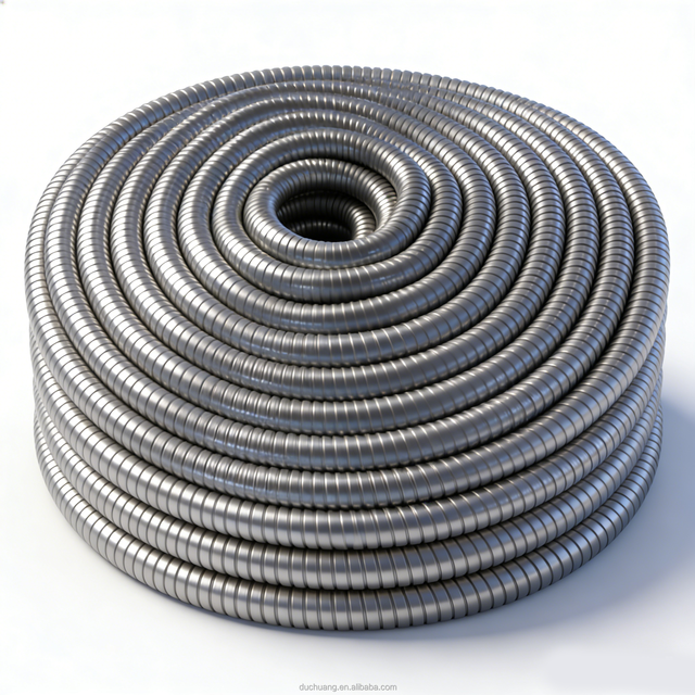 Flexible bendable metal conduits made of 201, 304 or 316 stainless steel for wire protection