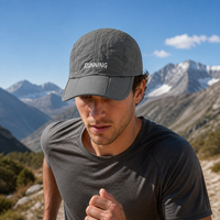 Casquette de course imperméable à 5 panneaux, casquette de camping, visière pliable, fermeture Velcro, séchage rapide, respirante, légère, unisexe, pour l'extérieur