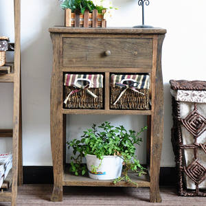 <span class=keywords><strong>Console</strong></span> de canapé en bois table de chevet meubles de salon commode en osier recevoir des armoires d'arche avec panier tissé en rotin - Product Image 6