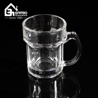 Cangkir gelas bir ukuran Mini Model populer gelas minum bening dengan pegangan cangkir gelas bir kecil 50ml 60ml 1-2oz cangkir gelas minum