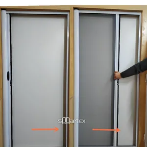 Economic Price Prevent Insect Mosquito Retractable Roller Fly Screen Doors Roll Up Mosquito Net Door