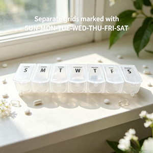 กล่องยา 7 ช่อง <span class=keywords><strong>ส</strong></span>ำหรับขาย<span class=keywords><strong>ส</strong></span>่ง<span class=keywords><strong>จ</strong></span>ากโรงงาน ปลอดภัยสำหรับอาหาร กล่องยาแบบรายสัปดาห์ รองรับการพิมพ์<span class=keywords><strong>ส</strong></span>ีตาม<span class=keywords><strong>ส</strong></span>ั่ง รับผลิ<span class=keywords><strong>ต</strong></span>แบบ OEM ODM กล่องเก็บยา - Product Image 6