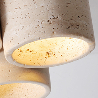Vente directe d'usine, design minimaliste, luminaire de plafond en travertin, salon, lampe de plafond LED ronde en pierre jaune, simple et créative