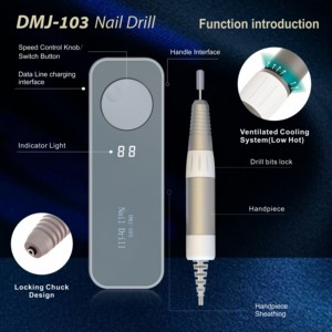 Máquina de Taladro de Uñas Portátil Recargable DMJ-103 de 35000 rpm para Manicura y Pedicura - Product Image 3