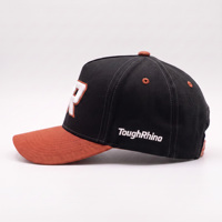 Casquette de baseball personnalisée noire et orange bicolore avec logo brodé en 3D, visière incurvée, casquette de sport, vente en gros OEM