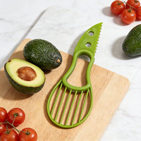 3-In-1 Groene Plastic Avocado Snijder Snijder Met Handgreep Handgreep Handmatige Bediening Logo Pp Fruit & Groente Gereedschap