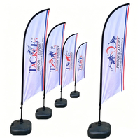 Drapeau volant en aluminium personnalisé pour l'extérieur, design goutte d'eau, bannière de plage imprimée, drapeau plume anti-vent personnalisé