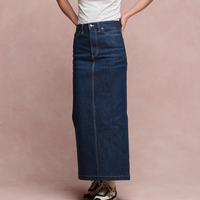 Maxi dos fente Baggy Denim robes Vintage couleur couture femmes robes mode lavé OEM femmes jupes