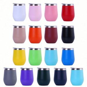 Bouteille d'eau minimaliste de 12 oz, durable, en acier inoxydable 304, pour café chaud, bière et autres boissons, gobelet en forme de coquille d'œuf - Product Image 6