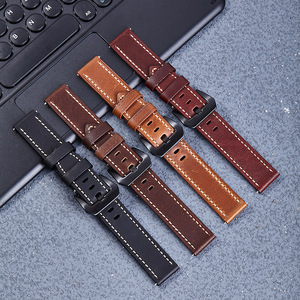 Bracelet de montre en cuir ciré vintage à dégagement rapide, souple et compatible avec <span class=keywords><strong>Fitbit</strong></span> Charge <span class=keywords><strong>2</strong></span> <span class=keywords><strong>Huawei</strong></span> Watch Fit, remplacement durable - Product Image 1