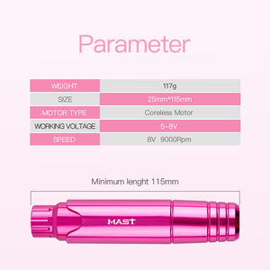 Mast P10 Multiple Colors Rotary Coreless Motor <strong>Micro</strong> Blading Tattoo <strong>Machine</strong> for Permanent Makeup Pink - Product Image 6