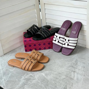 Luxury Designer Shoes SS26 Womens Summer Spring Button Closure Light Weight Square Toe Flat <b>Sandals</b> Rubber Outsole 2026 Fashion - Product Image 1