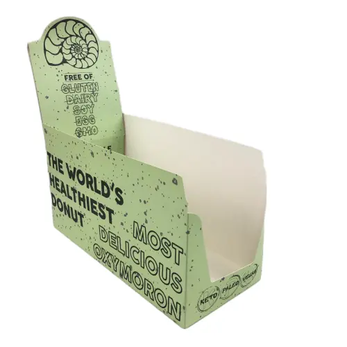 カスタムロゴデザイン小売フルカラープリントスナック段ボールディスプレイボックスカウンターカスタマイズされた紙ディスプレイボックス
