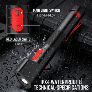 Puntero Láser Rojo WOSEN, Linterna LED de Alta Potencia, Luz Blanca 3535, Clip Magnético, 12 Horas de Duración, OEM ODM, Linterna de Patrulla - Product Image 5