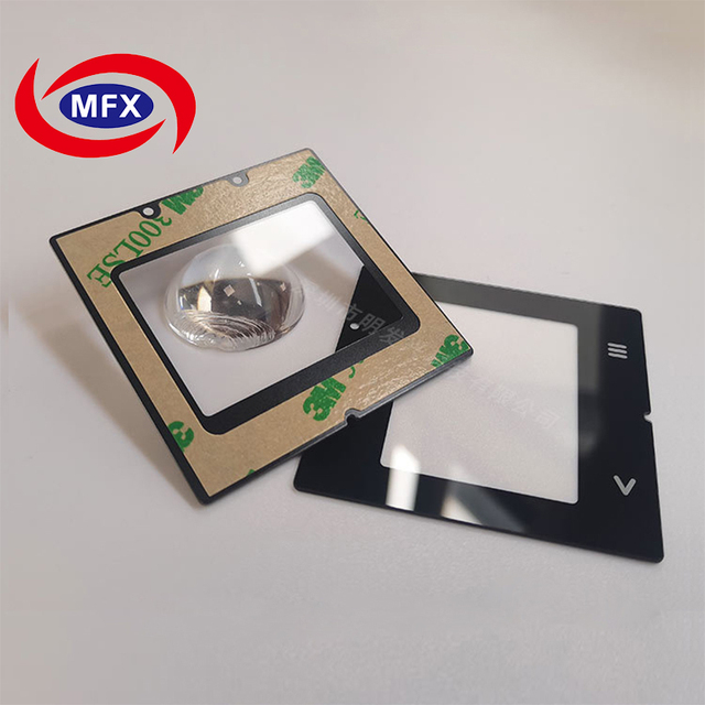 Customized Electrical Code Reader Ultra Clear Silk Printing Black Corning Gorilla Glass Window Front Cover Panel