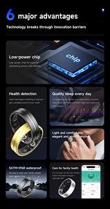 El más nuevo anillo de salud BP Monitoreo del sueño Fotografía de gestos 5ATM + IP68 Impermeable Fitness Deporte Fingertips TK7 Anillos inteligentes - Product Image 4