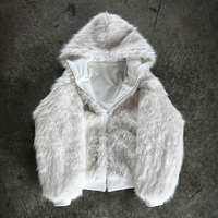 Fabricant de vestes réversibles à double couche, veste à fermeture éclair, sweat à capuche zippé à coupe boxy et à fourrure.