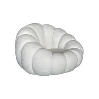 Fauteuil de loisirs pivotant en tissu bouclé blanc nordique de qualité supérieure, canapé rond, chaise citrouille pour salon et chambre, ensembles de canapés