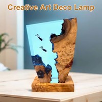 Fond marin monde organisme résine lampe de Table USB Charge plongée grotte Exploration veilleuse décor lampe plastique saint valentin cadeau