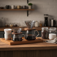 Ensemble de cafetière en verre pour café filtre, avec filtre, pot de service et carafe résistante à la chaleur, personnalisable avec logo, vente en gros