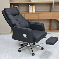 Chaise de bureau en cuir avec structure métallique, siège confortable en PU de qualité supérieure, hauteur réglable, design moderne pour la maison, le bureau et le salon