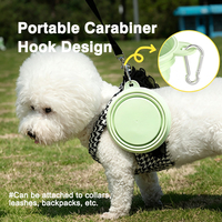 Gamelle pour animaux de compagnie en silicone pliable et durable, personnalisable avec logo, portable, pour l'extérieur, 2 en 1 (nourriture et eau), avec boucle