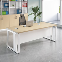 Nouveau bureau de direction, bureau d'ordinateur blanc, bureau simple et moderne, ensemble de chaise simple, bureau de bureau