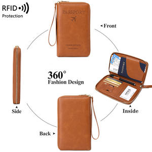 Accessoires de voyage multifonctionnels en cuir PU pour la famille <span class=keywords><strong>2023</strong></span> Ticket I'd Card Wallet Passport Holder Sac à main avec poches - Product Image 5