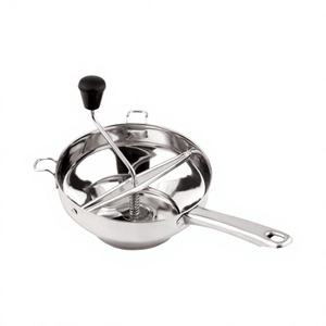 Moulin à aliments manuel en acier inoxydable avec poignée à manivelle (pour purée de légumes et de fruits, 3 lames, compatible lave-vaisselle) - Product Image 1