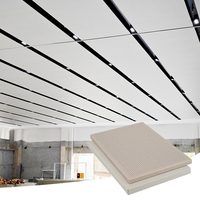 Plafonds modulaires pour bureaux commerciaux et hubs de transit, panneaux acoustiques en aluminium micro-perforé en nid d'abeille montés sur grille, 10 mm