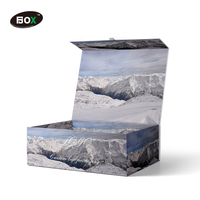 Boîte cadeau pliante rectangulaire avec logo personnalisé, revêtement UV, doublure en éponge, aimant, recyclable, en papier fait main