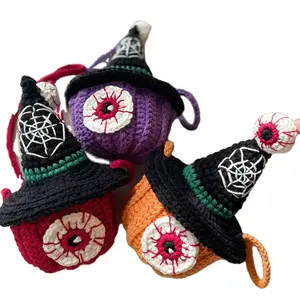 Wholesale Halloween Hand DIY Knitting Engage Monster Pumpkin Bag Crochet Candy Belt Crossbody Tote Bag