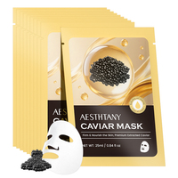 AESTHTANY Masque facial premium au caviar anti-âge raffermissant/nourrissant/hydratant, lot de 10 pièces de 25g pour le soin quotidien du visage