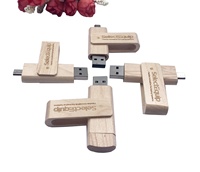Clé USB en bois pivotante de 16 Go avec logo personnalisé Stylo rotatif en bois de type C au design simple et élégant Styles OTG Cadeaux d'entreprise