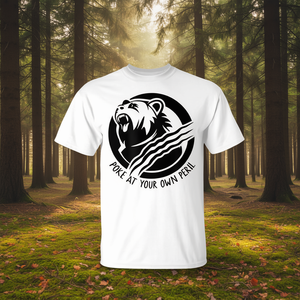 T-shirt Angry Bear Claw avec motif « Poke At Your Own Peril », blanc, pour homme, promotionnel - Product Image 1
