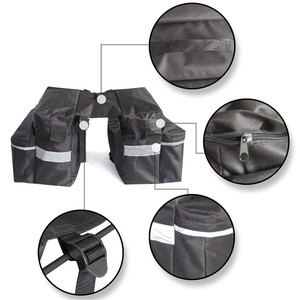 Sacs de Selle VTT Gris 36-55L avec Bande Réfléchissante, Sac de Rangement Portable pour Porte-Bagages Arrière de Vélo, Idéal Sports de Plein Air - Product Image 4