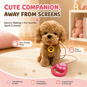 Jouet télécommandé en peluche douce marron pour chien, compagnon émotionnel pour enfants - Product Image 2