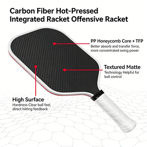 Raquette de pickleball en fibre de carbone graphite en gros avec poignée confortable et surface antidérapante en nid d'abeille - Product Image 5