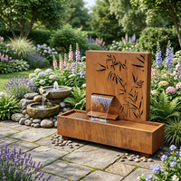 Fontaine d'eau en acier corten pour extérieur, cascade pour la décoration du jardin