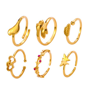 2026 New 6Pcs Gold Plated Adjustable <b>Open</b> Toe <b>Ring</b> Set Butterfly Heart Summer Beach Foot Jewelry For Women - Product Image 3
