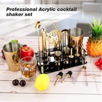 Ensemble de shaker à cocktails en acier inoxydable de haute qualité, capacité 550/750 ml, réutilisable, couleur or, kit d'équipement de barman, sans danger pour les aliments
